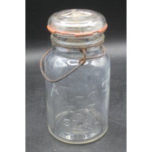 Antique 1 qt, Clear, Atlas E-Z Seal, Bail Mason Jar